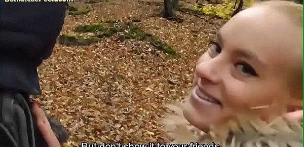  Cutest Teen Blonde Ever Public POV In Forest